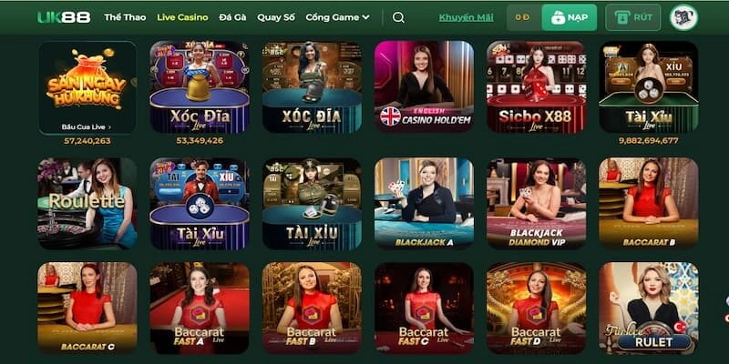 Trải nghiệm kho game đồ sộ tại Uk88